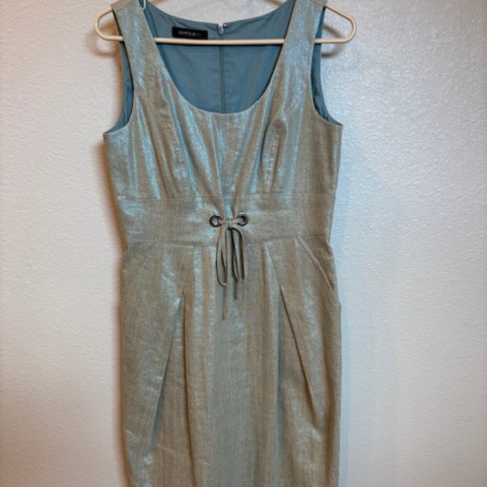Lafayette 148 Gold Shimmer Metallic  Dress